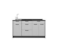 Vicco Bloque de Cocina Fame-Line, Blanco casa de Campo, 150 cm