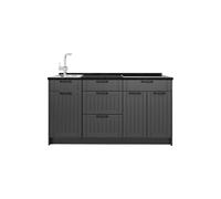 Vicco Bloque de Cocina Fame-Line, Gris Oscuro/Antracita, 150 cm sin encimera, para ampliación Individual con módulos compatibles