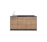 Vicco Bloque de Cocina Fame-Line, Roble Dorado/Antracita, 150 cm, ET Antracita, para ampliación Individual con módulos compatibles