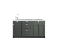 Vicco Bloque de Cocina Fame-Line, Verde Dorado Casa de Campo, 150 cm