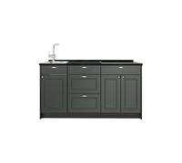 Vicco Bloque de Cocina Fame-Line, Verde Dorado Casa de Campo, 150 cm, ET Antracita, para ampliación Individual con módulos compatibles