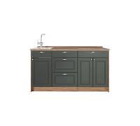 Vicco Bloque de Cocina Fame-Line, Verde Dorado Casa de Campo, 150 cm sin encimera, para ampliación Individual con módulos compatibles