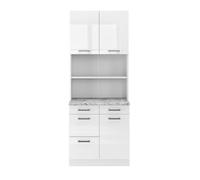 Vicco Bloque de Cocina R-Line, Blanco Alto Brillo, 80 cm, ET Mármol, Apto para combinación Modular en líneas de Cocina
