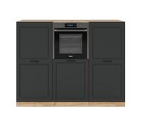 Vicco Bloque de Cocina R-Line, Casa de Campo Antracita/Roble Dorado, 180 cm sin encimera