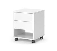 Vicco Cajonera con Ruedas Jons, Blanco, 37 x 37 cm | con 2 cajones, para uso flexible como estación de trabajo móvil o superficie de apoyo