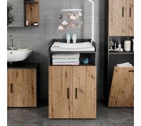 Vicco Cambiador Irma, Antracita/Roble Dorado, 60 x 97 cm | con cambiador, apto para cambiadores estándar de hasta 85 x 75 cm