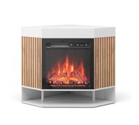 Vicco Chimenea eléctrica Lynea, Blanco, 100 cm | con efecto de llama realista y calefactor de 1800 W, montable en pared con mando a distancia y temperatura ajustable