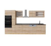 Vicco Cocina Completa R-Line, Roble Sonoma/Goldkraft, 350 cm, ET Antracita, Apto para ampliación Individual y disposición Flexible