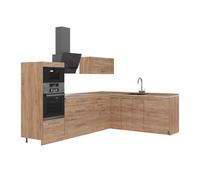Vicco Cocina esquinera Fame-Line, Roble Dorado/Roble Dorado, 287 x 207 cm