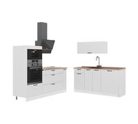 Vicco Cocina Fame-Line, Blanco casa de Campo/Blanco, 340 cm, ET Roble, para ampliación Individual con módulos compatibles