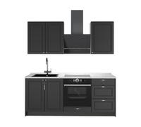 Vicco Cocina para Solteros Fame-Line Antracita campestre/Antracita 190 cm
