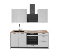 Vicco Cocina para Solteros Fame-Line Blanco casa de Campo/Antracita 190 cm