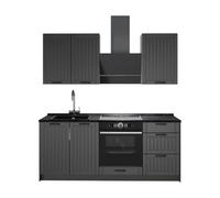 Vicco Cocina para Solteros Fame-Line, Gris Oscuro/Antracita, 190 cm, ET Antracita, para ampliación Individual con módulos compatibles