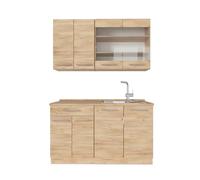 Vicco Cocina para Solteros Fame-Line, Roble Dorado, 140 cm, ET Roble