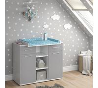 Vicco Cómoda Cambiador Leonie, Gris, 113 x 109 cm, con Cambiador extraíble para Usar como cómoda