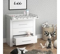 Vicco Cómoda Cambiador Miro, Blanco, 86.6 x 86.5 cm, Convertible en cómoda Gracias a la Bandeja Cambiador Desmontable