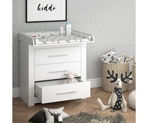 Vicco Cómoda Cambiador Miro, Blanco, 86.6 x 86.5 cm, Convertible en cómoda Gracias a la Bandeja Cambiador Desmontable