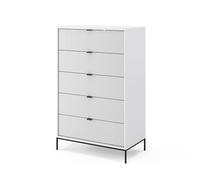 Vicco Cómoda Eliza, Blanco, 76 x 120 cm con 5 cajones, para Guardar y Utilizar en el Dormitorio o el Pasillo