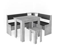 Vicco Conjunto con Banco esquinero Roman, Hormigón/Antracita, 150 x 120 cm con Mesa
