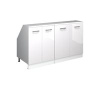 Vicco Conjunto de armarios para Techo Inclinado Rion, Blanco Alto Brillo, 140 cm Lote de 2 Carcasas de Armario 60 cm de Profundidad