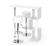 Vicco Conjunto de Mesa de Bar Vincent, Blanco, 113 x 39.8 cm con 2 taburetes de Bar, para Uso como Mesa Alta con Superficies Laterales de Apoyo