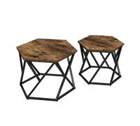 Vicco Conjunto de Mesa de Centro Fyrk, Roble rústico, 57 x 57 cm