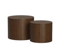 Vicco Conjunto de Mesa de Centro Tavilo, Nogal, 48 x 48 cm 2 Partes, con función de elevación y Pared Lateral Desmontable