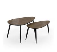 Vicco Conjunto de Mesa de Centro Veyo, Nogal/Negro, 98 x 60 cm