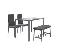 Vicco Conjunto de Mesa de Comedor Grand, Gris, 120 x 70 cm Juego de 4 Piezas, para Usar como Conjunto de Comedor en Cocina o Comedor