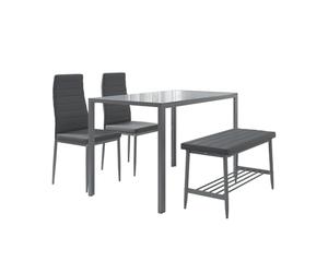 Vicco Conjunto de Mesa de Comedor Grand, Gris, 120 x 70 cm Juego de 4 Piezas, para Usar como Conjunto de Comedor en Cocina o Comedor