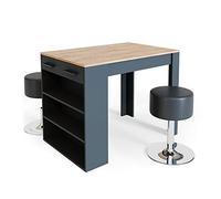 Vicco Conjunto de Mesa de Comedor Repose Antracita/Roble Dorado 67x100 cm