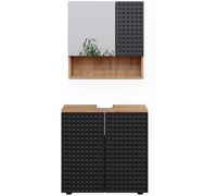 Vicco Conjunto de Muebles de baño Irma, Roble Dorado/Antracita, 2 Partes, Unidad Base 60 cm