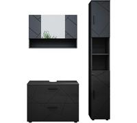 Vicco Conjunto de Muebles de baño Irma, Antracita Alto Brillo, 3 Piezas, Mueble bajo 80 cm