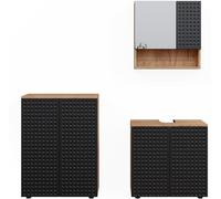Vicco Conjunto de muebles de baño 3partes con base de lunares antracita80x59