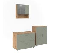 Vicco Conjunto de Muebles de baño de 3 Piezas Irma, Verde Salvia, 3 Partes