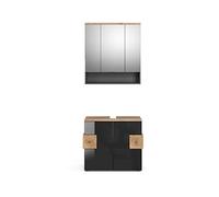 Vicco Conjunto de Muebles de baño Eden, Antracita/Roble Artesanal, 2 Piezas