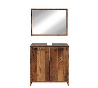 Vicco Conjunto de Muebles de baño Kiko, Roble rústico 58 cm | 2 piezas · Mueble bajo lavabo · Espejo