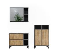 Vicco Conjunto de Muebles de baño Leano, Antracita/Roble de montaña, 80 cm, Juego 2