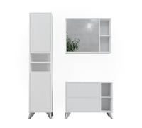 Vicco Conjunto de Muebles de baño Leano, Blanco, 80 cm, Juego 3