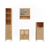 Vicco Conjunto de Muebles de baño Liora, Bambú, 4 Partes