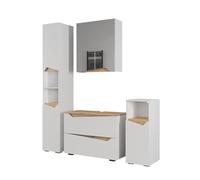 Vicco Conjunto de Muebles de baño Marelle, Blanco/Artesano, 4 Partes