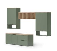Vicco Conjunto de salón Wido, Verde, 5 Partes