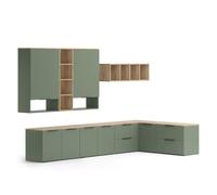 Vicco Conjunto de salón Wido, Verde, 9 Partes