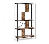 Vicco Divisor de ambientes Fyrk, Madera Antigua, 80 x 146 cm, utilizable como Separador de ambientes con Estructura metálica y estantes Abiertos