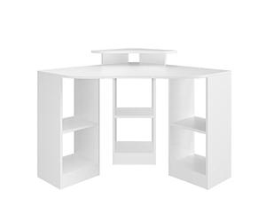 Vicco Escritorio de Esquina Artur, Blanco, 94 x 94 cm | con estantes abiertos para una organización flexible del espacio de trabajo