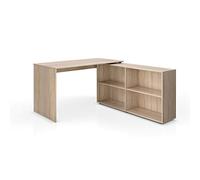 Vicco Escritorio de Esquina FlexPlus, Sonoma, 137 x 60 cm, con Estante Abierto y Posibilidad de colocación Variable