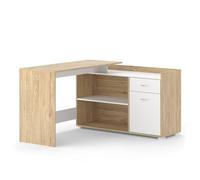 Vicco Escritorio de Esquina Noira, Sonoma, 135 x 77 cm | con cajón, apto para montaje en esquina izquierda o derecha