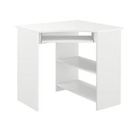 Vicco Escritorio de Esquina Odin, Blanco, 83 x 76 cm, con Bandeja de Teclado extraíble y Superficies de Almacenamiento