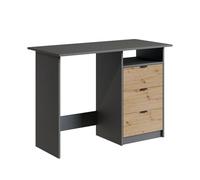 Vicco Escritorio Meiko, Antracita/Artisan, 105 x 50 cm | con cajones, con superficie de trabajo y compartimento abierto para almacenar materiales