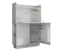 Vicco Escritorio Secretario Alena, Blanco, 85 x 27 cm, Apto para Trabajar ahorrando Espacio y para un Archivo organizado